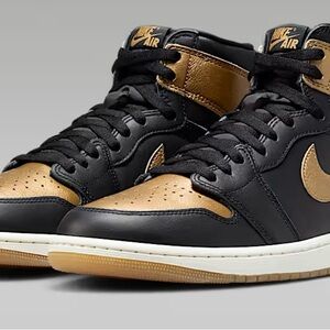 Nike Air High-Top Black and Gold Sneakers